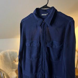 The Odells Utility Long Sleeve Jumpsuit in Navy | Anthropologie | Garmentory